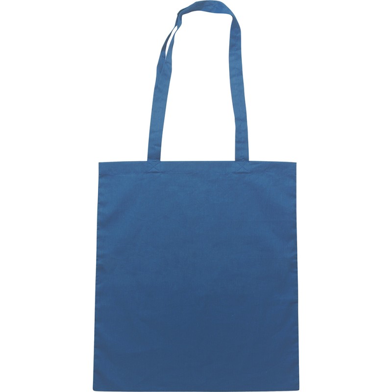 Borsa shopper con soffietto in cotone twill blu royal personalizzata Q24199BL