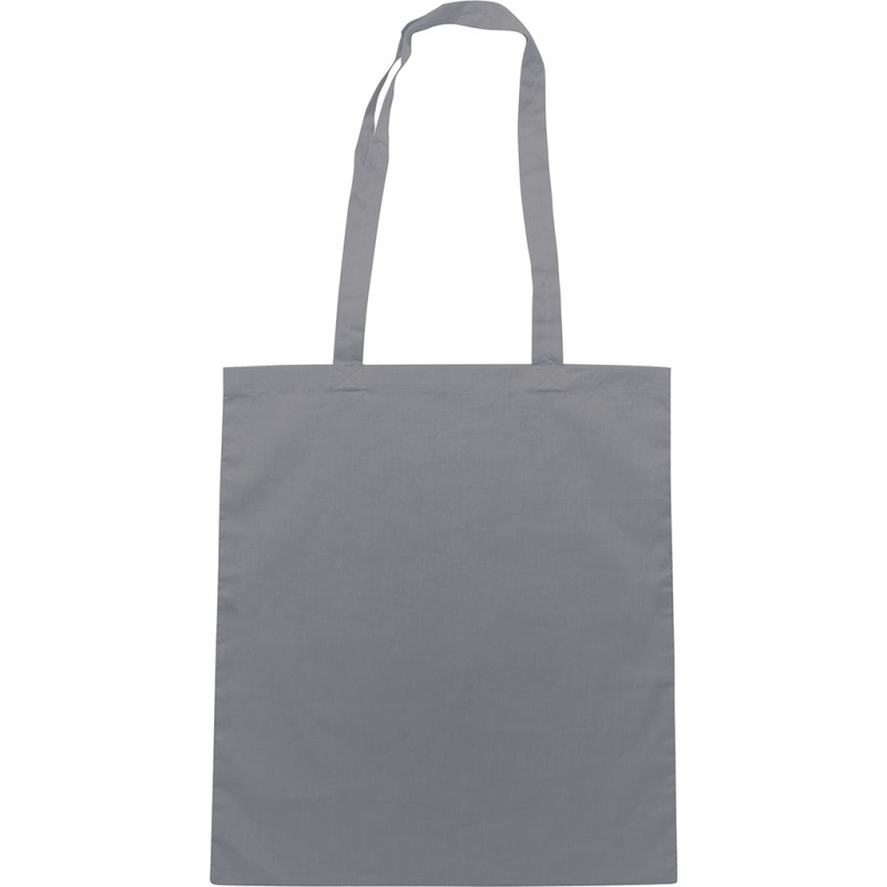 Borsa shopper con soffietto in cotone twill grigia personalizzata Q24199GR
