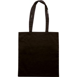 Borsa shopper con soffietto in cotone twill nera personalizzata Q24199N Borsa shopper con soffietto in cotone twill nera personalizzata Q24199N