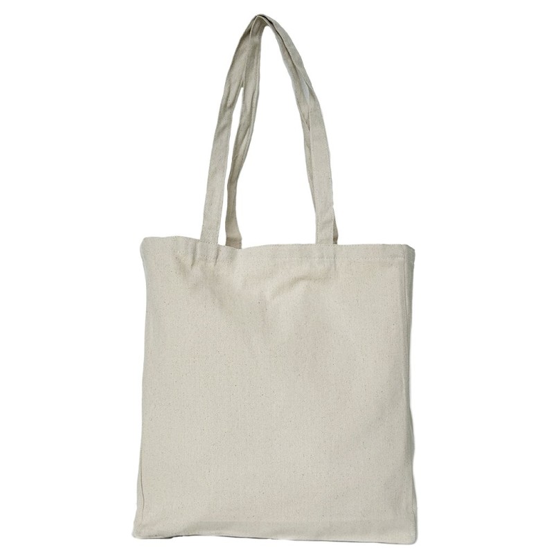 Borsa shopper con soffietto colore natural in cotone twill natural personalizzata Q24199NT