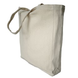Borsa shopper con soffietto colore natural in cotone twill natural personalizzata Q24199NT