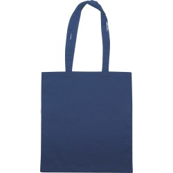 Borsa shopper con soffietto in cotone twill blu navy personalizzata Q24199NY Borsa shopper con soffietto in cotone twill blu navy personalizzata Q24199NY