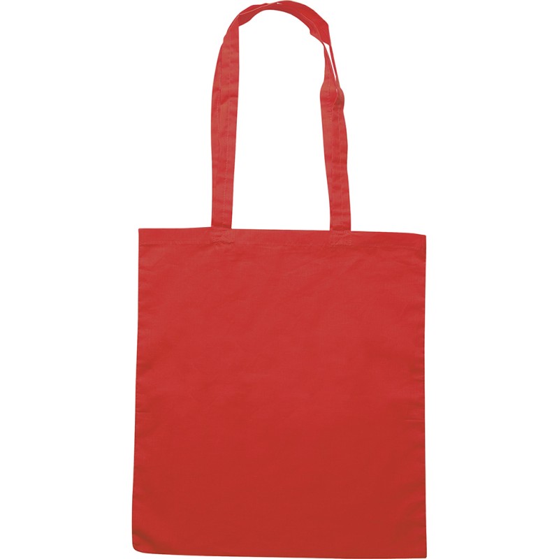 Borsa shopper con soffietto in cotone twill rossa personalizzata Q24199R