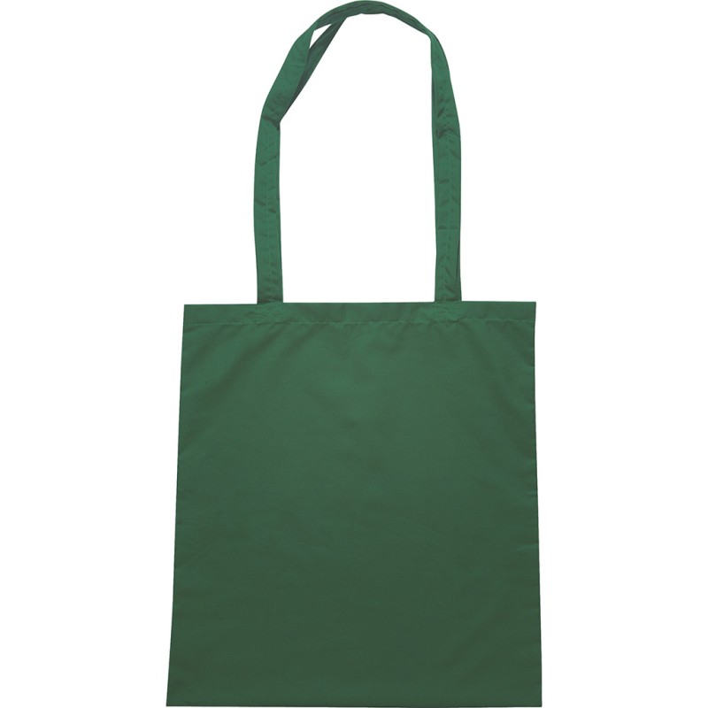 Borsa shopper con soffietto in cotone twill verde inglese personalizzata Q24199VI