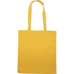 Borsa shopper con soffietto in cotone gialla personalizzata Q24203G Borsa shopper con soffietto in cotone gialla personalizzata Q24203G
