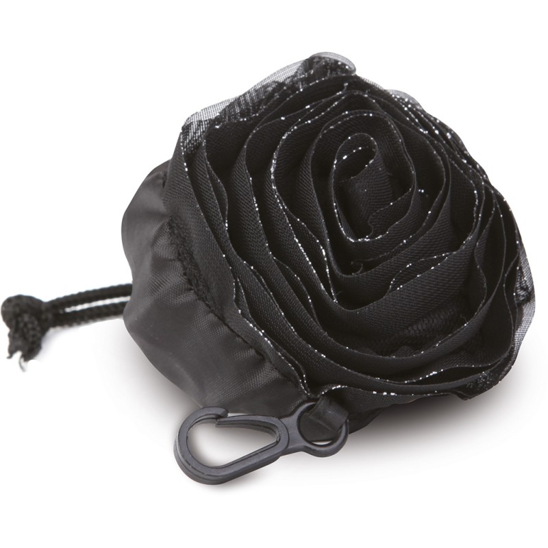 Borsa shopper in poliestere nera personalizzata Q24207N