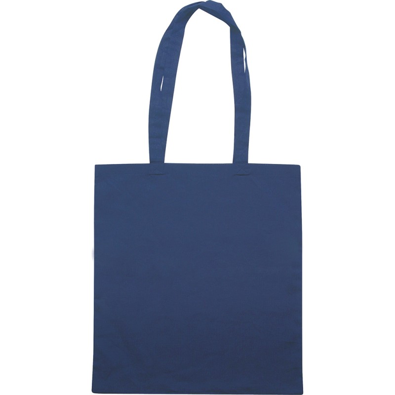 Borsa shopper in cotone blu navy personalizzata Q24210NY