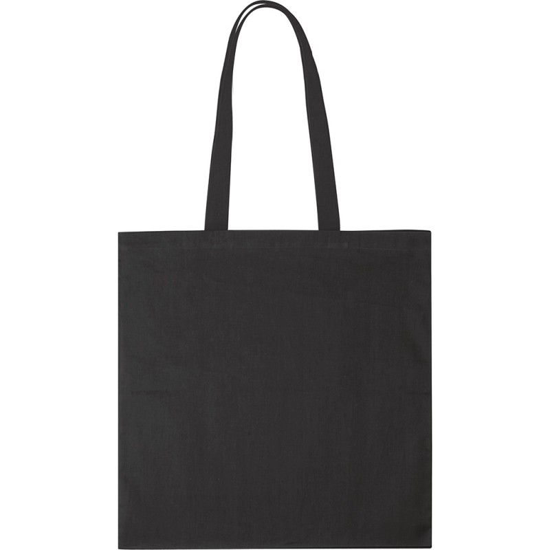 Borsa shopper in cotone nera personalizzata Q24212N