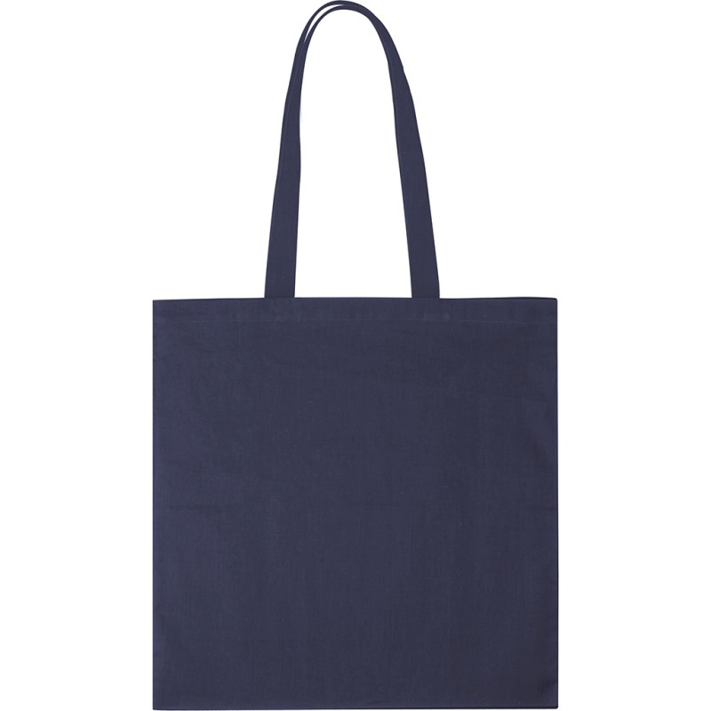 Borsa shopper in cotone blu navy personalizzata Q24212NY