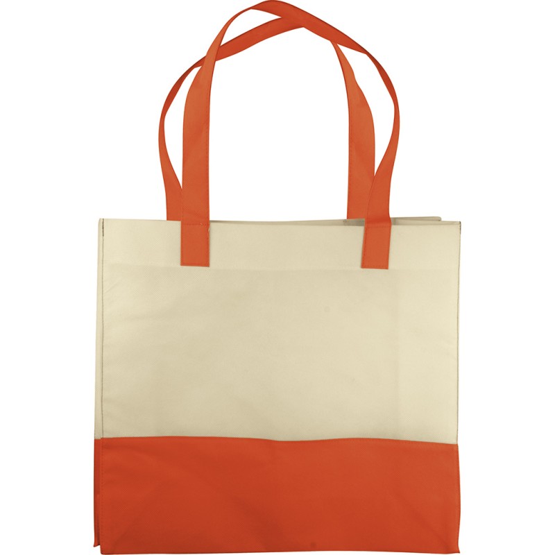 Borsa shopper in tnt arancione personalizzata Q24221A