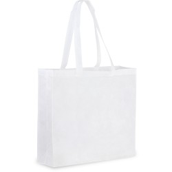 Borsa shopper con soffietto in tnt bianca personalizzata Q24222B Borsa shopper con soffietto in tnt bianca personalizzata Q24222B