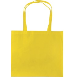 Borsa shopper con soffietto in tnt gialla personalizzata Q24222G Borsa shopper con soffietto in tnt gialla personalizzata Q24222G