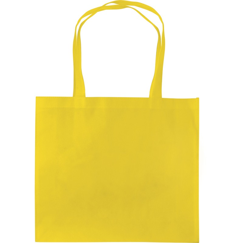 Borsa shopper con soffietto in tnt gialla personalizzata Q24222G