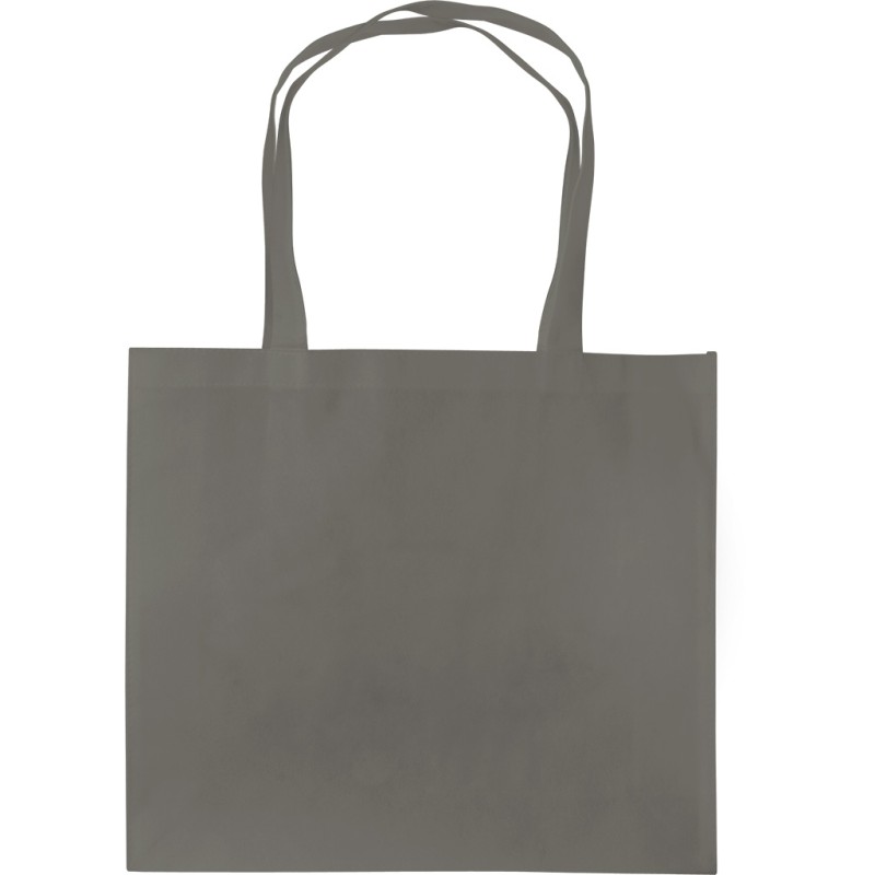Borsa shopper con soffietto in tnt grigia personalizzata Q24222GR