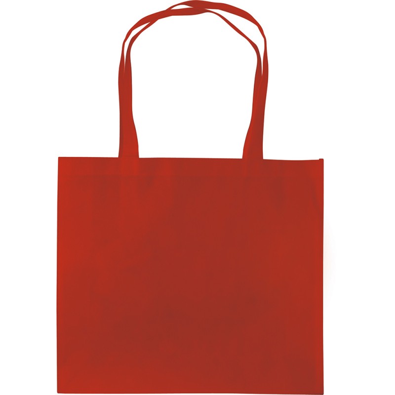 Borsa shopper con soffietto in tnt rossa personalizzata Q24222R