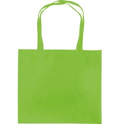 Borsa shopper con soffietto in tnt verde acido personalizzata Q24222VA Borsa shopper con soffietto in tnt verde acido personalizzata Q24222VA