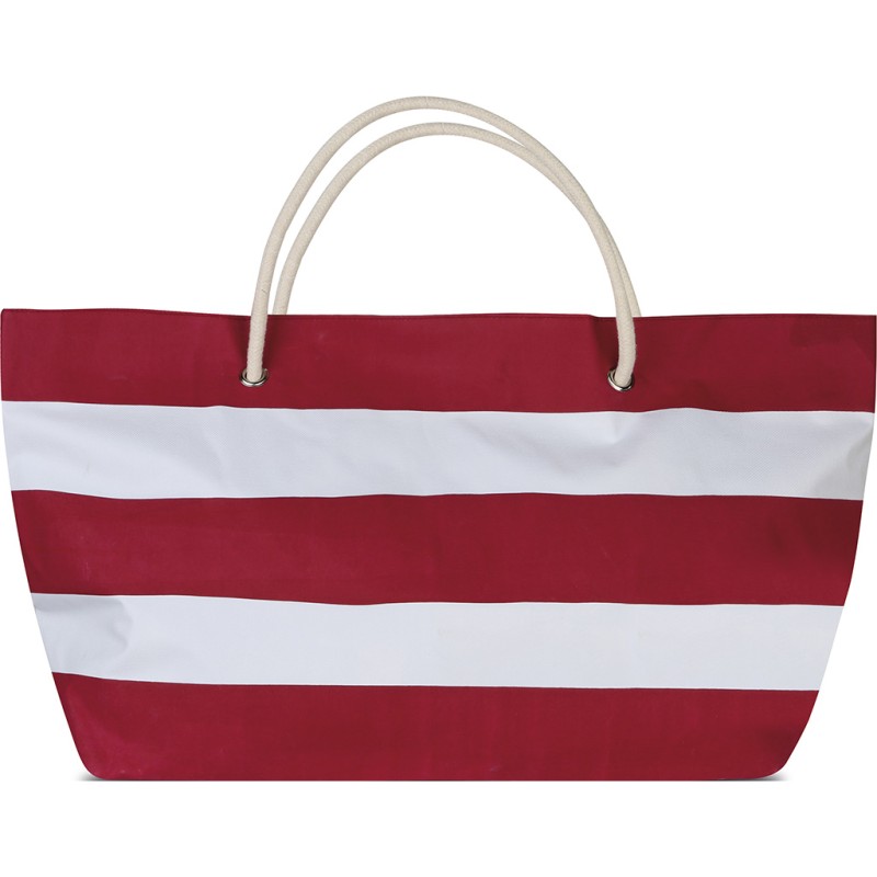 Borsa mare in poliestere bianco/bordeaux personalizzata Q24237B/BO Borsa mare in poliestere bianco/bordeaux personalizzata Q24237B/BO