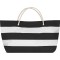 Borsa mare in poliestere bianco/nero personalizzata Q24237B/N
