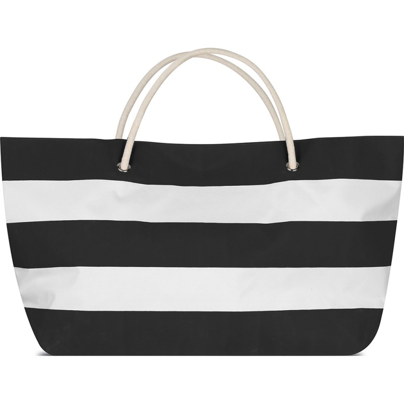 Borsa mare in poliestere bianco/nero personalizzata Q24237B/N Borsa mare in poliestere bianco/nero personalizzata Q24237B/N