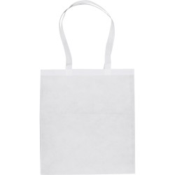 Borsa shopper con soffietto in tnt bianca personalizzata Q24243B Borsa shopper con soffietto in tnt bianca personalizzata Q24243B