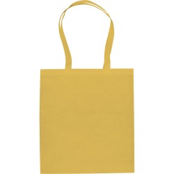Borsa shopper con soffietto in tnt gialla personalizzata Q24243G Borsa shopper con soffietto in tnt gialla personalizzata Q24243G