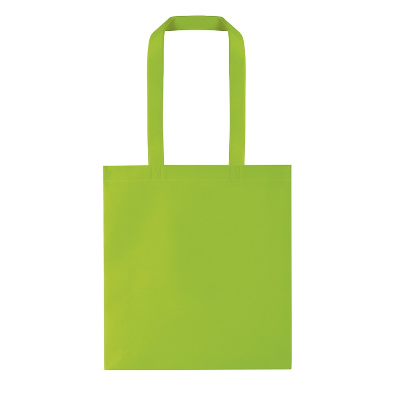 Borsa shopper in tnt verde acido personalizzata Q24257VA Borsa shopper in tnt verde acido personalizzata Q24257VA