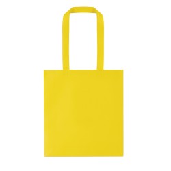 Borsa shopper con soffietto in tnt gialla personalizzata Q24258G Borsa shopper con soffietto in tnt gialla personalizzata Q24258G