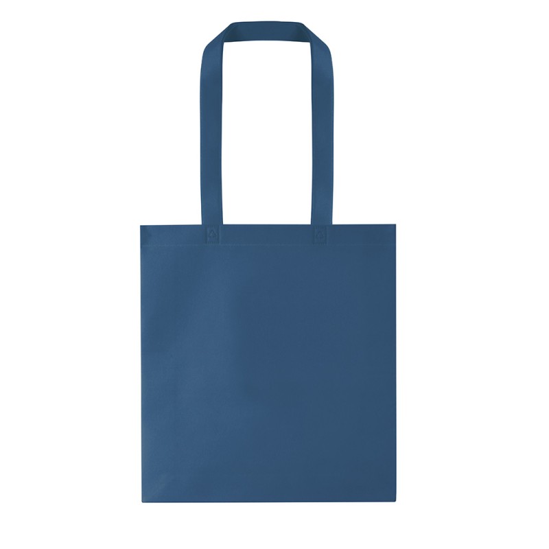 Borsa shopper con soffietto in tnt blu navy personalizzata Q24258NY