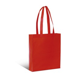 Borsa shopper con soffietto in tnt rossa personalizzata Q24258R Borsa shopper con soffietto in tnt rossa personalizzata Q24258R