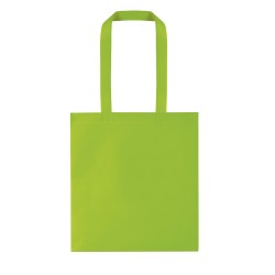 Borsa shopper con soffietto in tnt verde acido personalizzata Q24258VA Borsa shopper con soffietto in tnt verde acido personalizzata Q24258VA