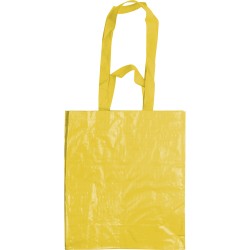 Borsa shopper con soffietto in pp laminato gialla personalizzata Q24260G Borsa shopper con soffietto in pp laminato gialla personalizzata Q24260G