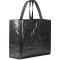 Borsa shopper con soffietto in pp laminato nera personalizzata Q24261N