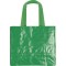 Borsa shopper con soffietto in pp laminato verde personalizzata Q24261V