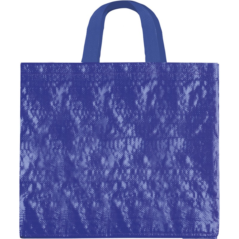 Borsa shopper con soffietto in pp laminato blu royal personalizzata Q24262BL
