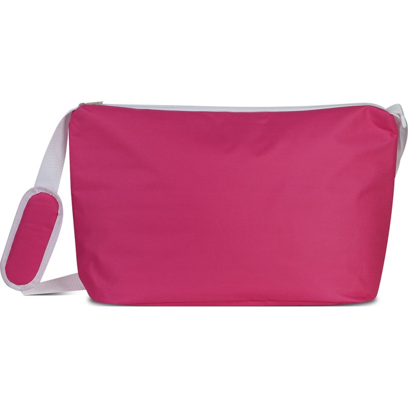 Borsa termica in poliestere fucsia personalizzata Q24263FU