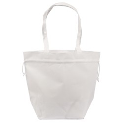 Borsa shopper con soffietto in tnt bianca personalizzata Q24267B Borsa shopper con soffietto in tnt bianca personalizzata Q24267B