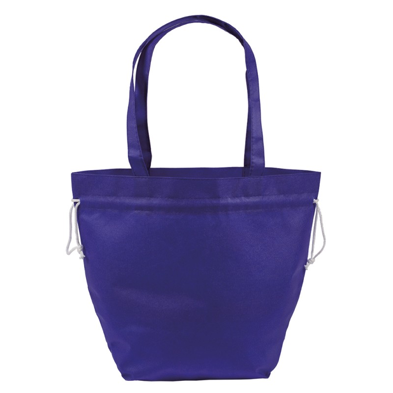 Borsa shopper con soffietto in tnt blu royal personalizzata Q24267BL