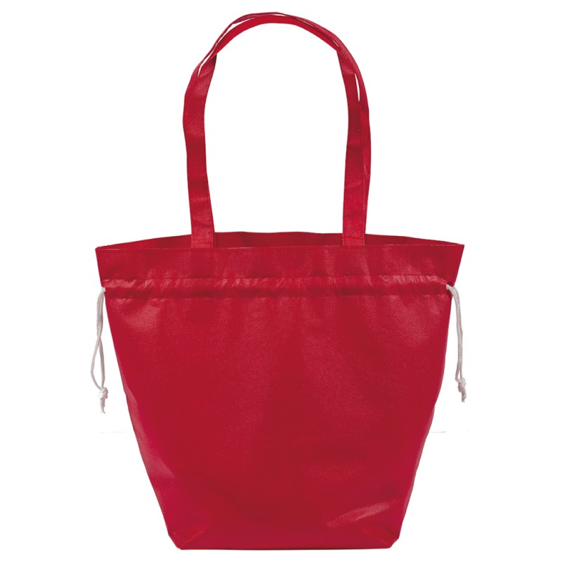Borsa shopper con soffietto in tnt rossa personalizzata Q24267R Borsa shopper con soffietto in tnt rossa personalizzata Q24267R