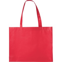 Borsa shopper con soffietto in rpet rossa personalizzata Q24274R Borsa shopper con soffietto in rpet rossa personalizzata Q24274R