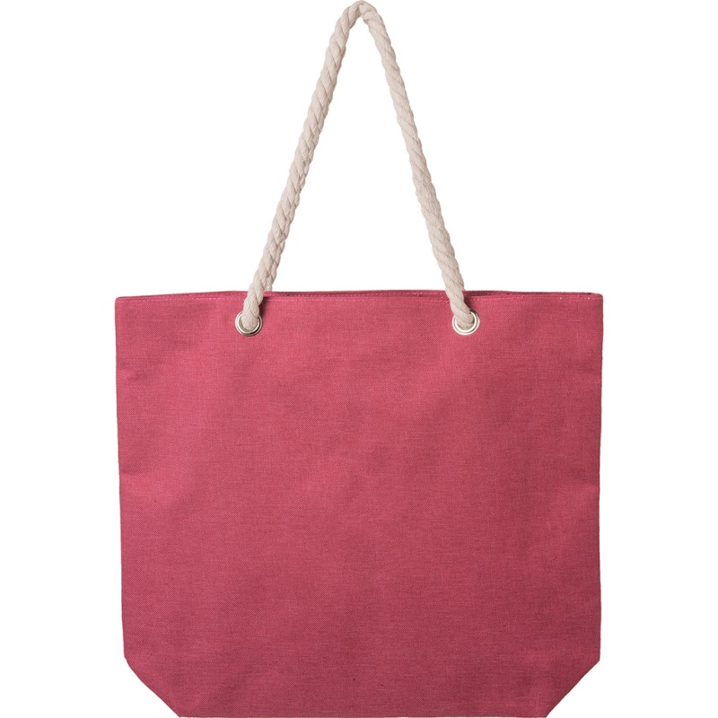 Borsa mare in poliestere rossa personalizzata Q24276R