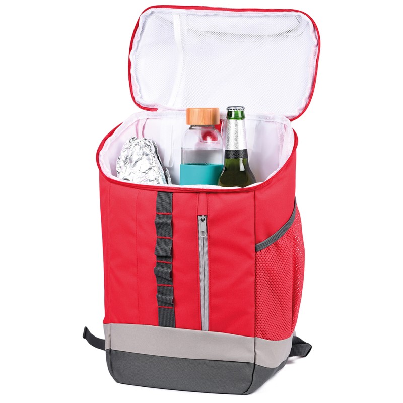 Zaino termico in rpet rosso personalizzato Q24277R
