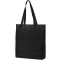 Borsa shopper con soffietto in poliestere nera personalizzata Q24281N