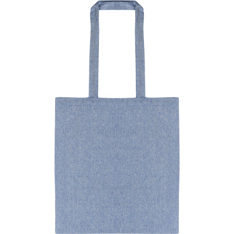 Borsa shopper in cotone riciclato blu royal personalizzata Q24282BL