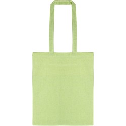 Borsa shopper in cotone riciclato verde acido personalizzata Q24282VA