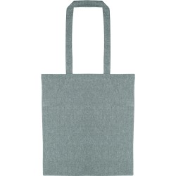 Borsa shopper con soffietto in cotone riciclato verde personalizzata Q24283V