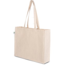 Borsa shopper colore natural in cotone canvas organico natural personalizzata Q24293