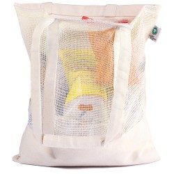 Borsa shopper con rete natural personalizzata Q24298