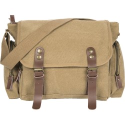 Tracolla vintage in policotone canvas kaki personalizzato Q24319KA Tracolla vintage in policotone canvas kaki personalizzato Q24319KA