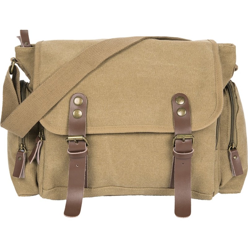 Tracolla vintage in policotone canvas kaki personalizzato Q24319KA Tracolla vintage in policotone canvas kaki personalizzato Q24319KA