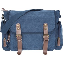 Tracolla vintage in policotone canvas blu navy personalizzato Q24319NY Tracolla vintage in policotone canvas blu navy personalizzato Q24319NY